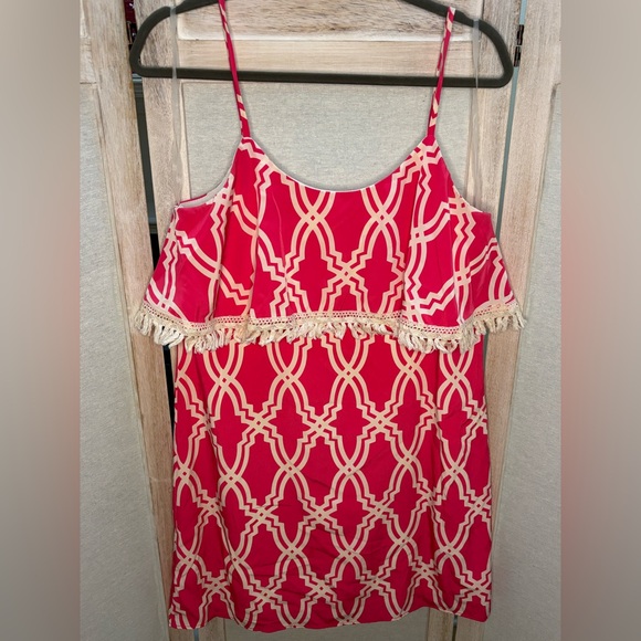 Peach Love CA hot pink geometric mini dress🌺2/$14 - Picture 2 of 8